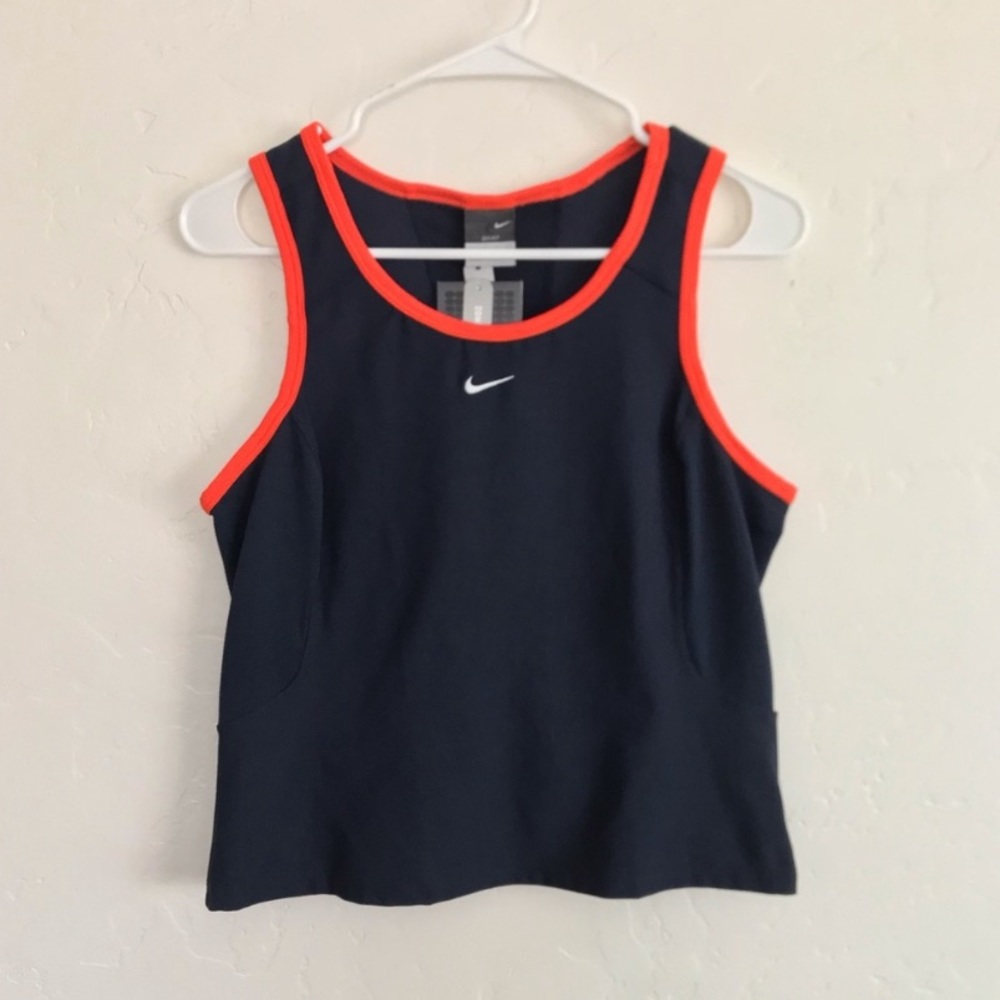 Nike NWOT Dri Fit Tennis Blue & Orange Tank Top